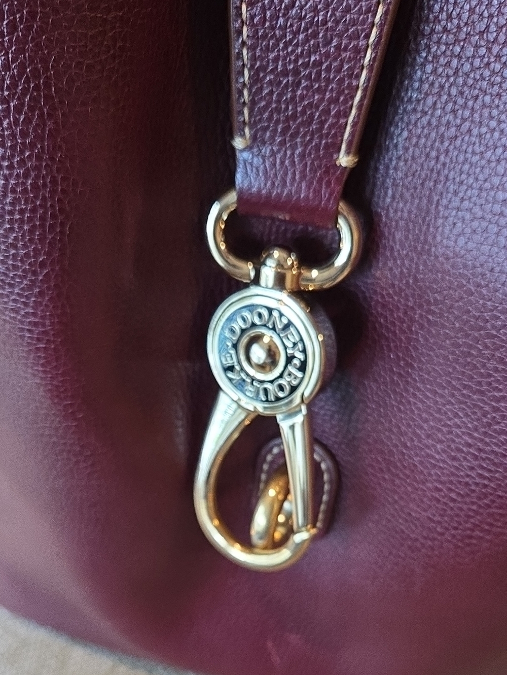 Dooney & Bourke Burgundy Lilly Leather Bucket Bag - Picture 7 of 14